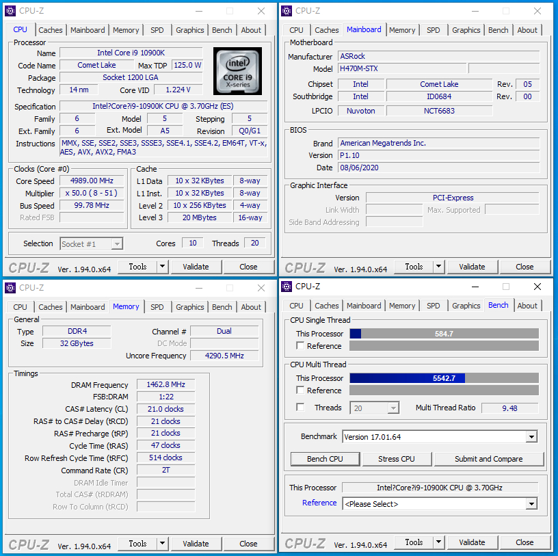 Ron DeskMini 高性能ASRock H470 超静音ファン i9, 10世代 PC周辺機器