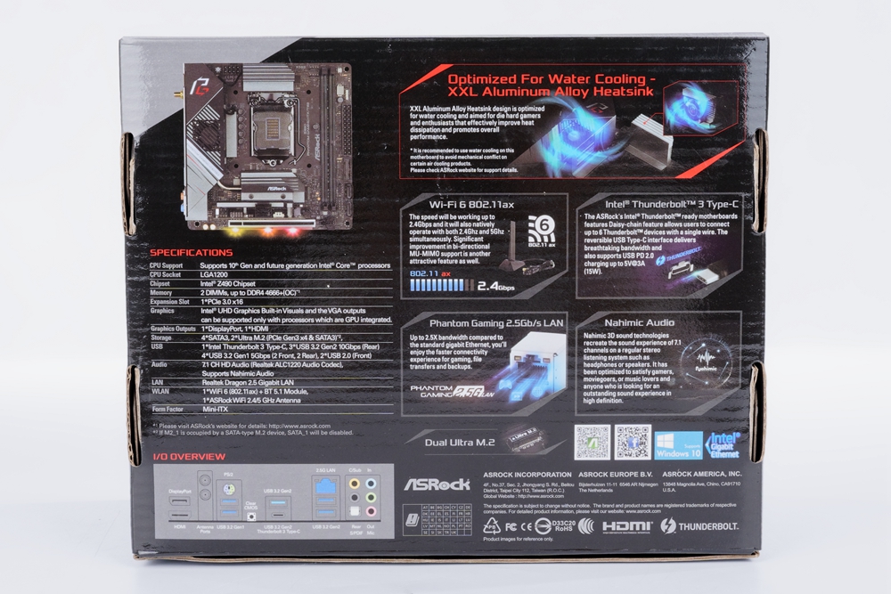 ASRock Z490 PHANTOM GAMING-ITX/TB3 / ITX 小板搭載TB3、小巧精悍的