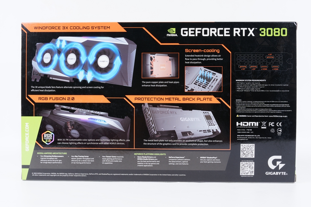 GIGABYTE GeForce RTX 3080 GAMING OC 10G 開箱測試/ 3080 自製卡的高 