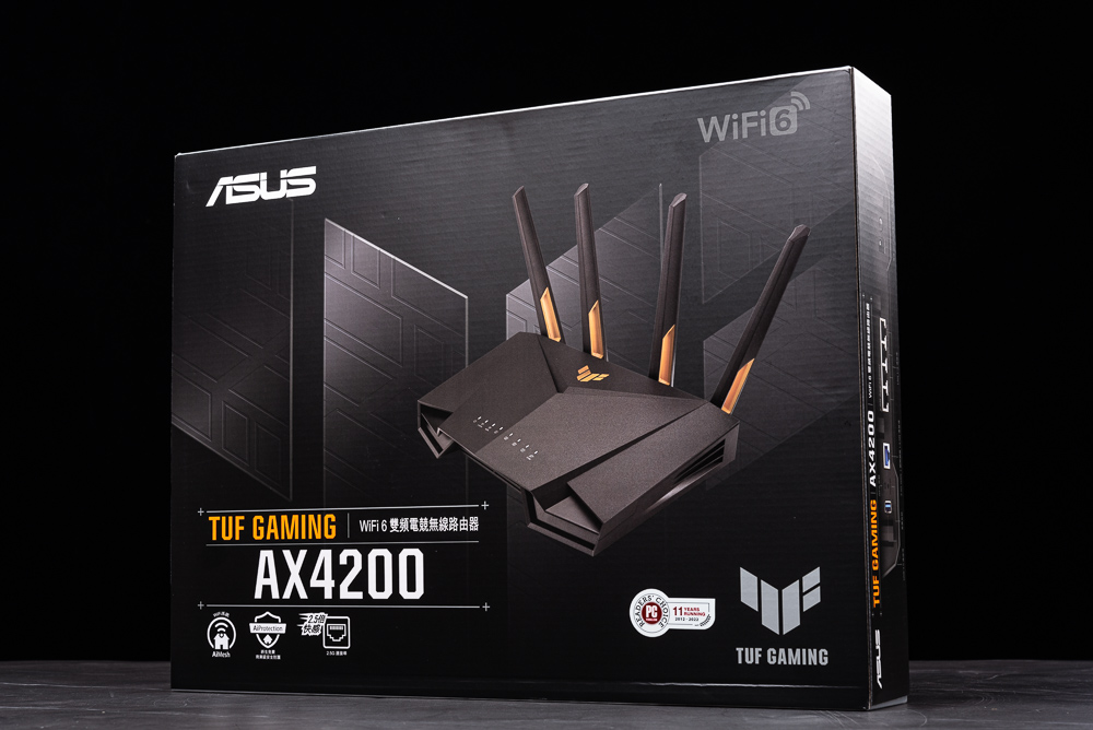 Wi-Fi 6 可擴充路由器！ASUS TUF Gaming AX4200 開箱測試/ 沒RGB 但有