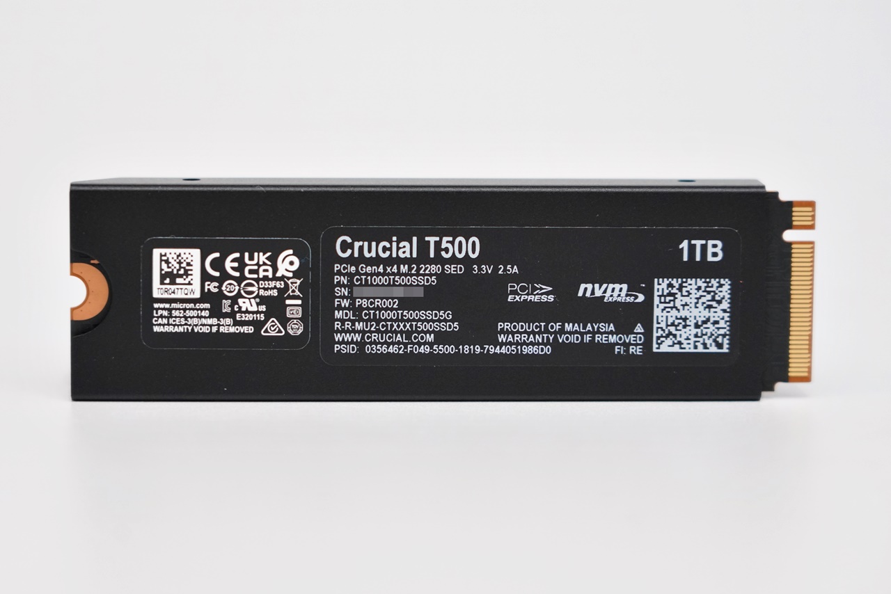 Crucial T500 1TB PCIe Gen4 NVM